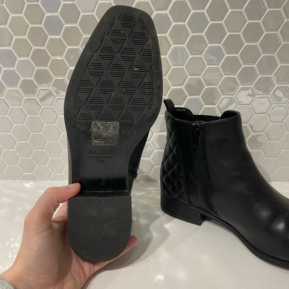 Aldo Black Leather Ankle Boots - Picture 4 of 9